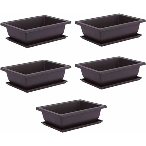 Lot de 10 pots de culture pour bonsaï avec plateau en plastique, pots de culture pour bonsaï, pots pour plantes succulentes et fleurs, contenants de culture pour le jardin