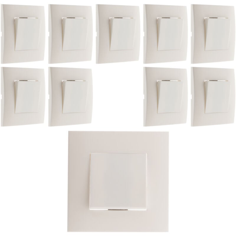 Lot de 10 poussoirs montés module large Blanc Simplea