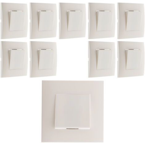 Lot de 10 poussoirs montés module large Blanc - Simplea