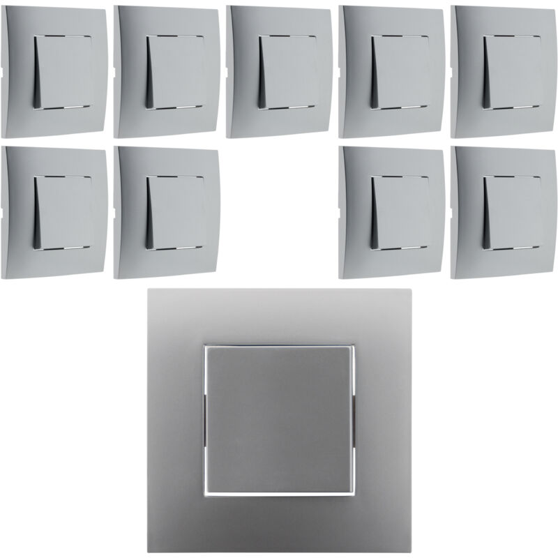 Lot de 10 poussoirs montés module large Silver Simplea