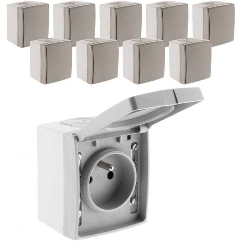 Lot de 10 Prises 16A 2P+T étanche IP55 Orok