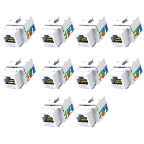 Lot de 10 prises Cat6, connecteurs Ethernet à sertir, compatibles Cat5/5e/6
