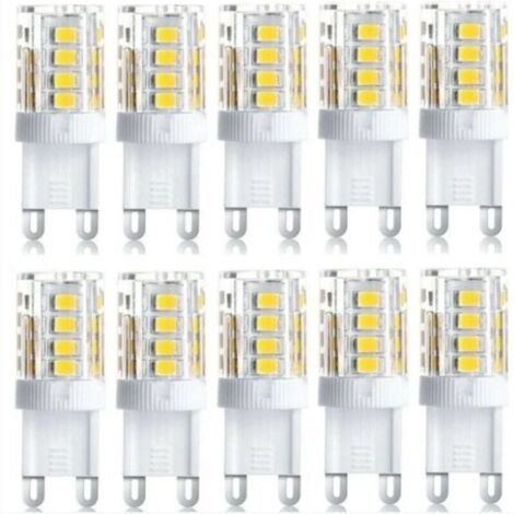 Lot de 10 Projecteur LED, ampoule LED G9, 5 W blanc chaud blanc froid, ampoules LED à économie d'énergie, ampoule halogène de rechange, AC 230 V non dimmable