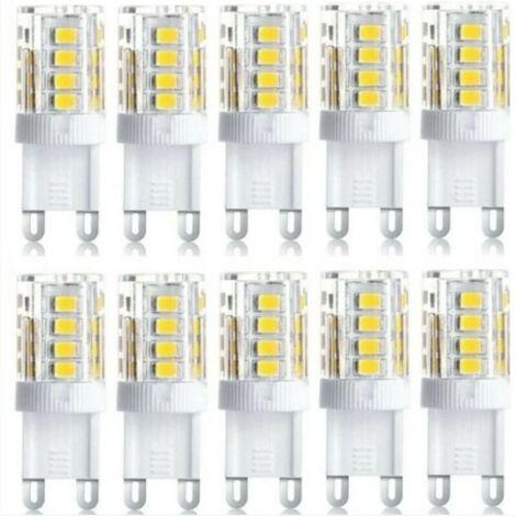 Lot de 10 Projecteur LED, ampoule LED G9, 5 W blanc chaud blanc froid, ampoules LED à économie d'énergie, ampoule halogène de rechange, AC 230 V non dimmable
