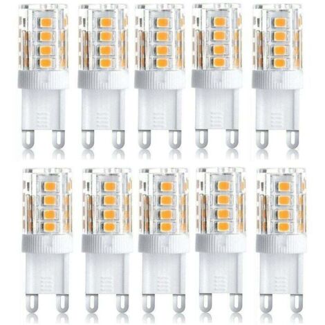Lot de 10 Projecteur LED, lumière décorative LED, ampoule LED G9, 5 W blanc chaud blanc froid, ampoules LED à économie d'énergie, ampoule halogène de rechange, AC 230 V non dimmable