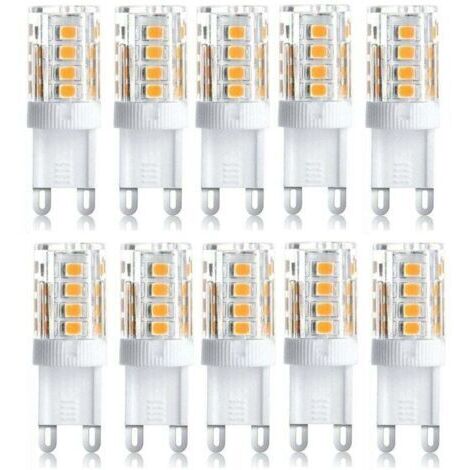 Lot de 10 Projecteur LED, lumière décorative LED, ampoule LED G9, 5 W blanc chaud blanc froid, ampoules LED à économie d'énergie, ampoule halogène de rechange, AC 230 V non dimmable