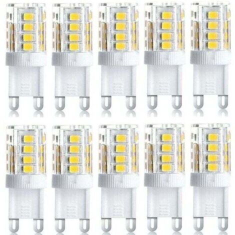 Lot de 10 Projecteur LED, lumière décorative LED, ampoule LED G9, 5 W blanc chaud blanc froid, ampoules LED à économie d'énergie, ampoule halogène de rechange, AC 230 V non dimmable