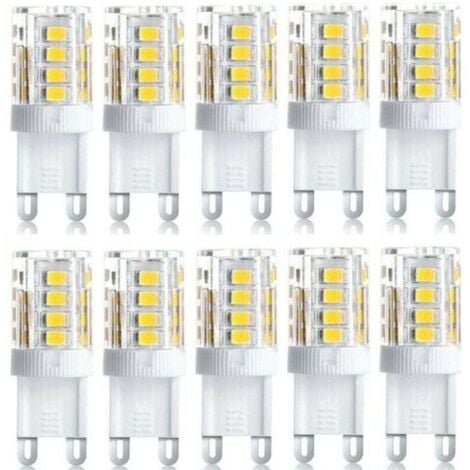 ALOVEZ Lot de 10 Projecteur LED, lumière décorative LED, ampoule LED G9, 5 W blanc chaud blanc froid, ampoules LED à économie d'énergie, ampoule halogène de rechange, AC 230 V non dimmable