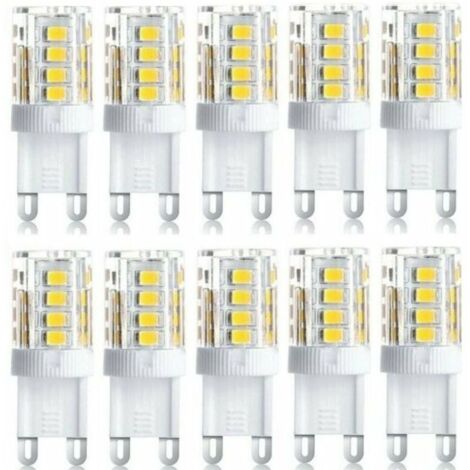 Lot de 10 Projecteur LED, lumière décorative LED, ampoule LED G9, 5 W blanc chaud blanc froid, ampoules LED à économie d'énergie, ampoule halogène de rechange, AC 230 V non dimmable