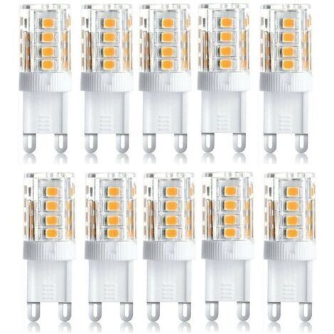 Lot de 10 Projecteur LED, lumière décorative LED, ampoule LED G9, 5 W blanc chaud blanc froid, ampoules LED à économie d'énergie, ampoule halogène de rechange, AC 230 V non dimmable