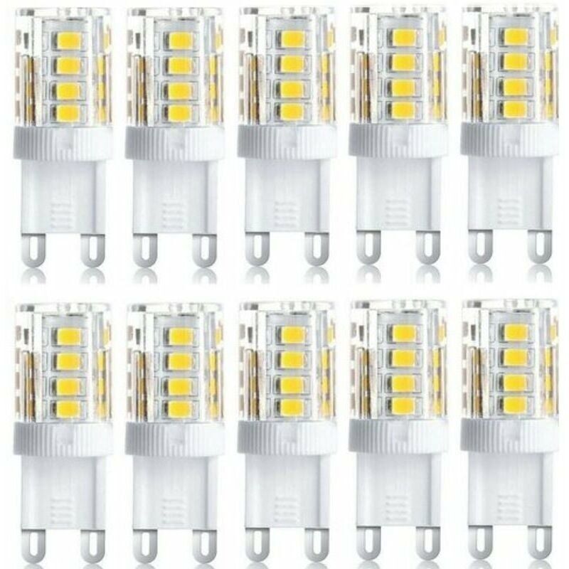 Lot de 10 Projecteur LED, lumière décorative LED, ampoule LED G9, 5 W blanc froid, ampoules LED à économie d'énergie, ampoule halogène de rechange,