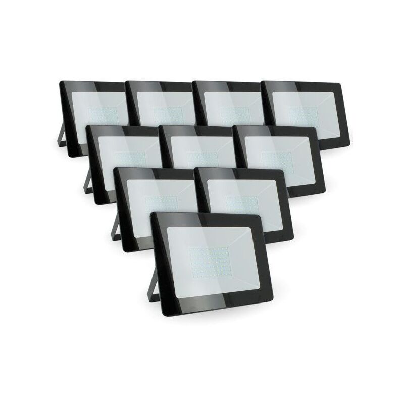 Lot de 10 Projecteurs led 100W Forte luminosité 9000 Lumens de IP65 Température de Couleur: Blanc neutre 4000K