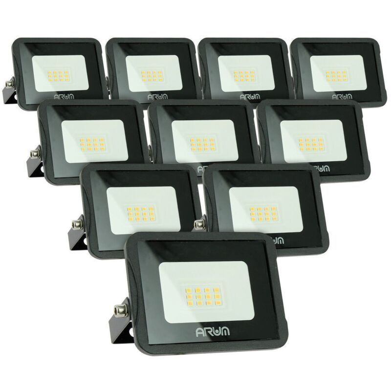 Lot de 10 projecteurs led 10W IP65 extérieur Température de Couleur: Blanc Chaud 3000K Lot de 10 projecteurs led 10W IP65 extérieur Température de Couleur: Blanc Chaud 3000K