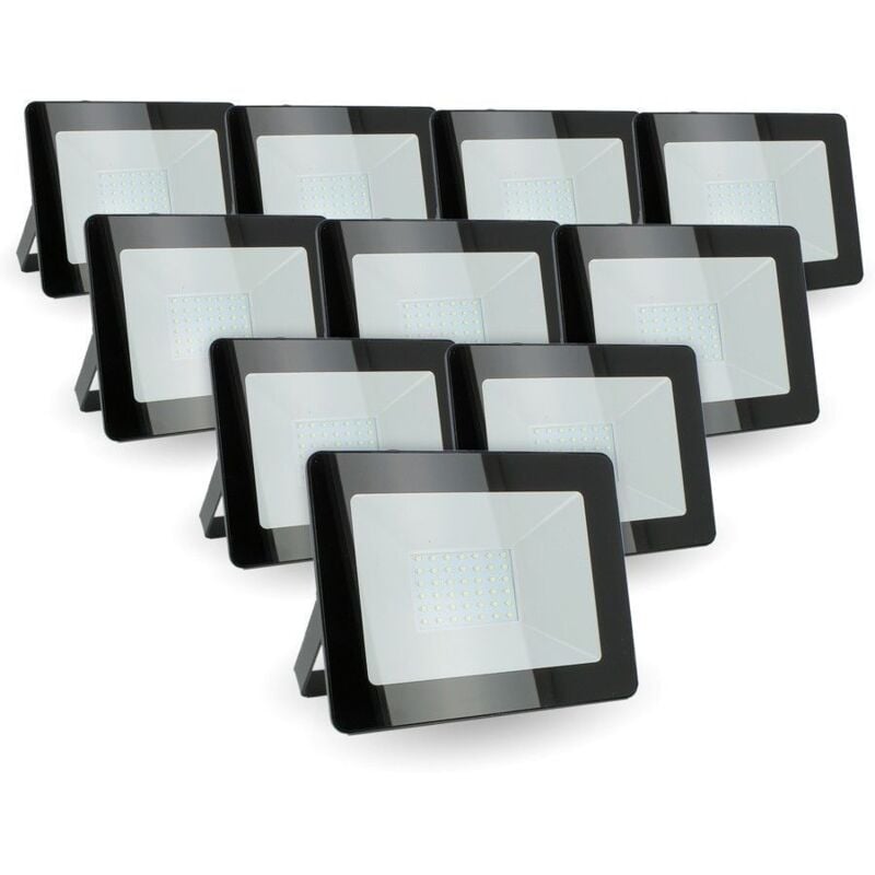 Lot de 10 projecteurs led 30W IP66 extérieur Température de Couleur: Blanc froid 6400K