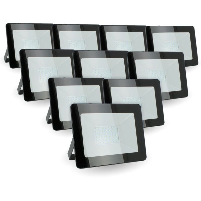Lot de 10 projecteurs LED 30W IP66 extérieur Température de Couleur: Blanc Chaud 3000K
