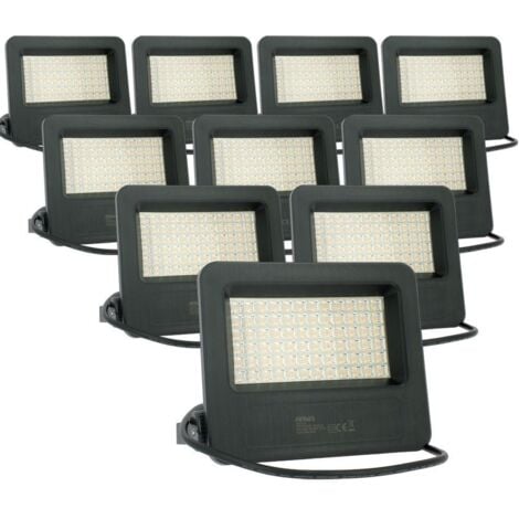 Lot de 10 Projecteurs LED Extérieur 50W IP65 4500 Lumens STRONG  Température de Couleur: Blanc chaud 2700K