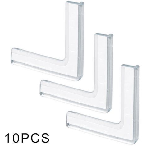 Lot de 10 protections d'angle droite en PVC transparent anti-collision pour meubles