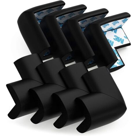 Lot de 10 Protections d'angle pour bébé - Protection Enfant pour Table autocollante - Protection Contre Les Chocs pour bébé et Enfant - (Noir)