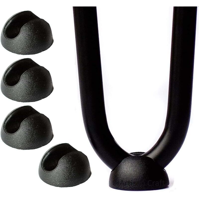 Lot de 10 protections en silicone pour pieds de meubles en forme d'épingles à cheveux - Noir(10mm)