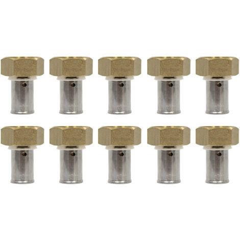 Lot de 10 raccords à sertir Ø12x1,1 - Femelle écrou Libre 1/2(15/21)