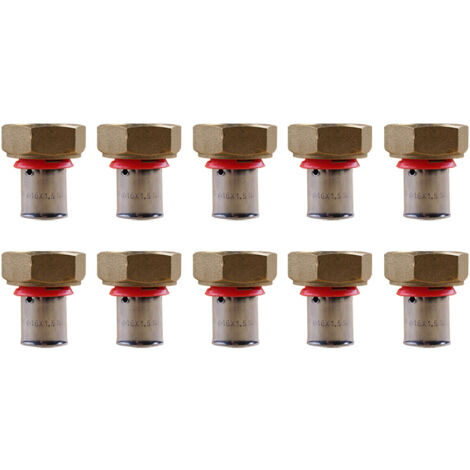 Lot de 10 raccords à sertir - Femelle écrou Libre