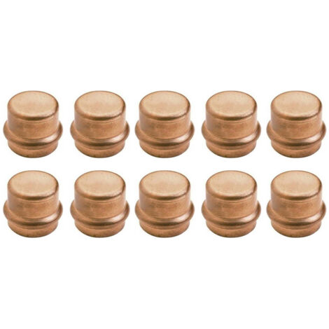 Lot de 10 raccords cuivre à sertir Bouchon Femelle Ø12