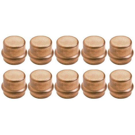 Lot de 10 raccords cuivre à sertir Bouchon Femelle Ø18