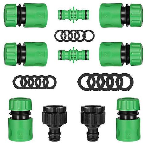 lot De 10 Raccords D'arrosage Rapides Ensemble Pour Tuyau D'arrosage (6pcs 1/2" Tuyau Rapides Raccord,2pcs Double Connecteur,2pcs Connecteur Nez D