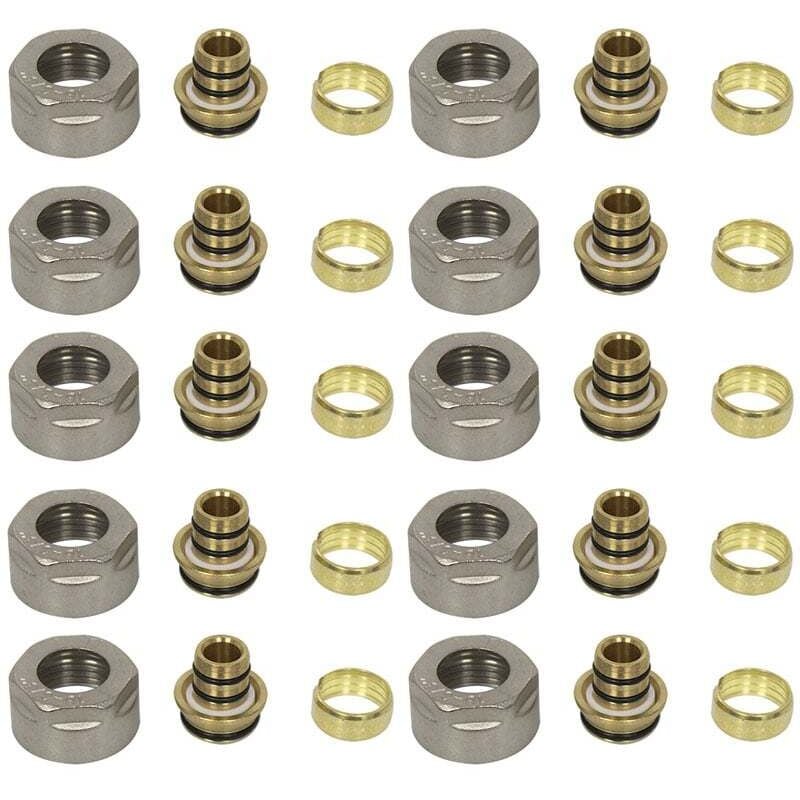 Lot de 10 raccords eurocone (ek) nickelé 3/4' (20/27) per 16x1,5 Arcanaute