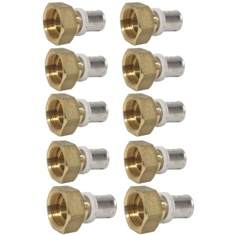 Lot de 10 raccords multicouche à sertir femelle écrou libre (20/27) 3/4" - Ø16x2,0-MULTIPEX