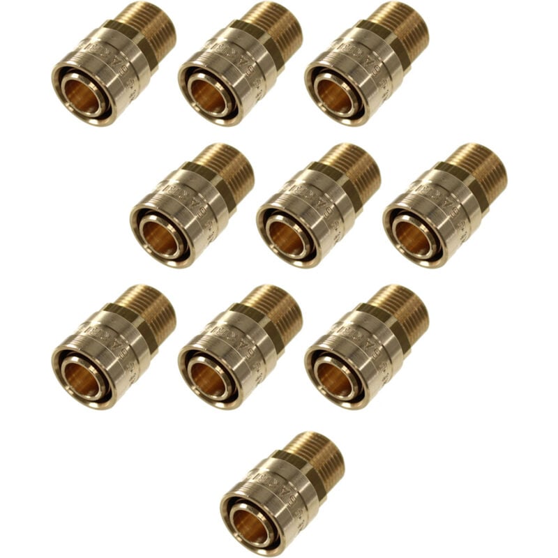 Lot de 10 Raccords per à glissement Ø16 - Mâle 3/4' (20/27) Ibp Bänninger