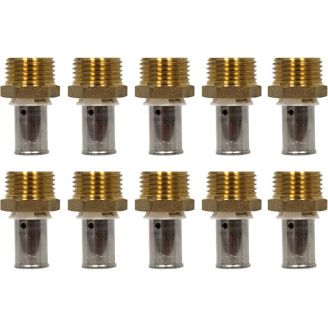 Lot de 10 raccords PER à sertir Ø12x1,1 - Mâle 1/2" (15/21) - IBP Bänninger