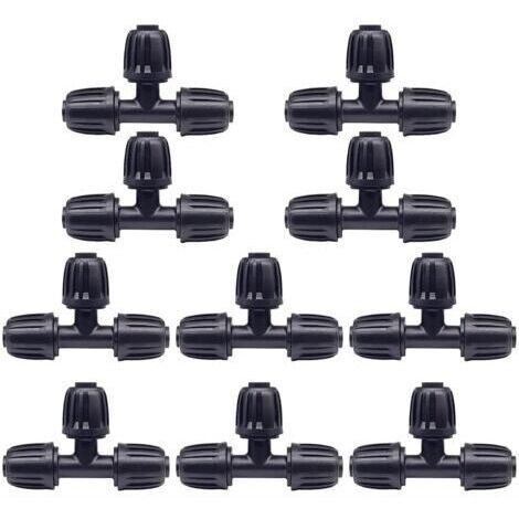 Lot de 10 raccords pour tuyau d'arrosage, adaptateur de robinet 3 voies 16 mm en plastique