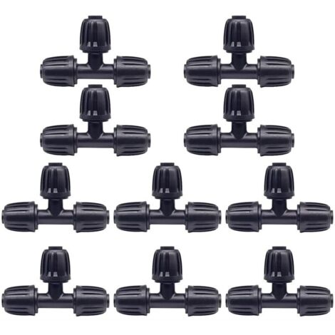 Lot de 10 raccords pour tuyau d'arrosage, raccords en plastique à 3 voies, adaptateur d'arrosage 16 mm, accessoires d'arrosage pour robinet.