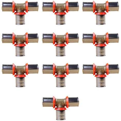 Lot de 10 raccords Té PER à sertir égal Ø16x1,5