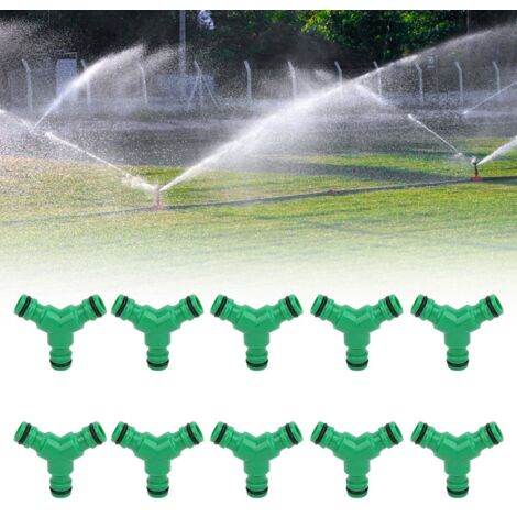 Lot de 10 raccords Y 3 voies pour tuyau arrosage, adaptateurs irrigation jardin, division de flux