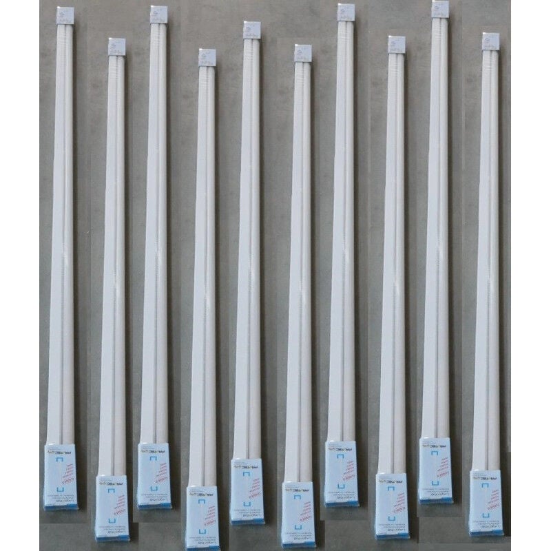Lot de 10 reglettes fluo 1x58W blanche 1500mm avec tube naturel 4000K et ballast 230V intérieur IP20 Protec LLAGON158