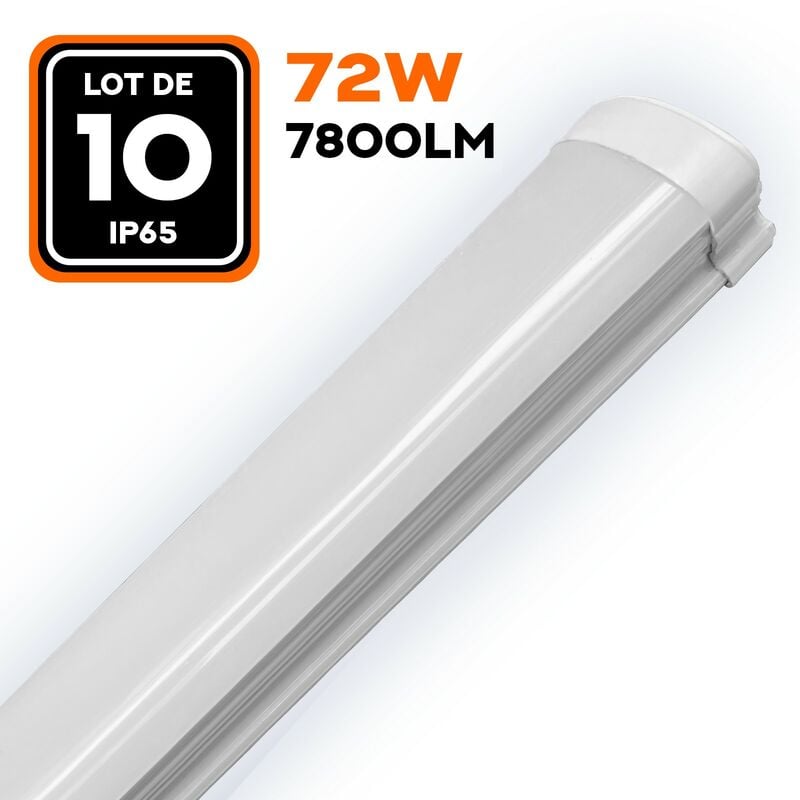 

Lote De 10 Regletas Led 80 W 8000 Lm 120 Cm Impermeable Ip65