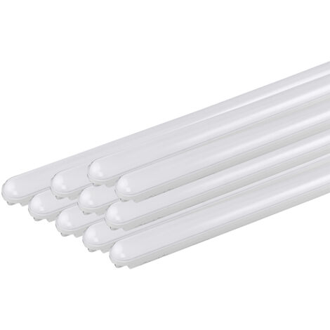 Lot de 10 Réglettes LED étanches 150cm 50W IP65 Interconnectable - Blanc froid 6000K