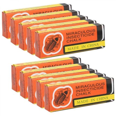 Lot de 10 répulsifs anti-cafards Magic Dust Free Chalk pour cafards fourmis