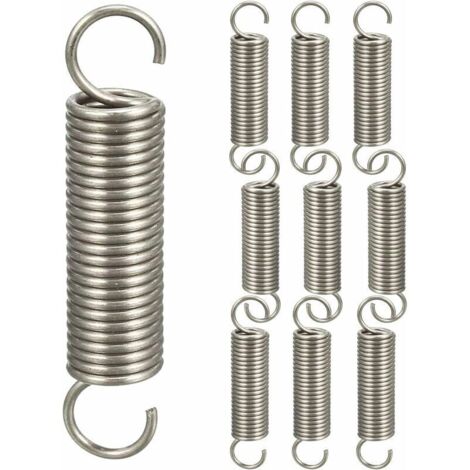 Lot de 10 ressorts double crochet galvanisés – Ressorts de traction et de compression – Taille 1,2  11  45 mm – Pour assemblages techniques - 10pcs