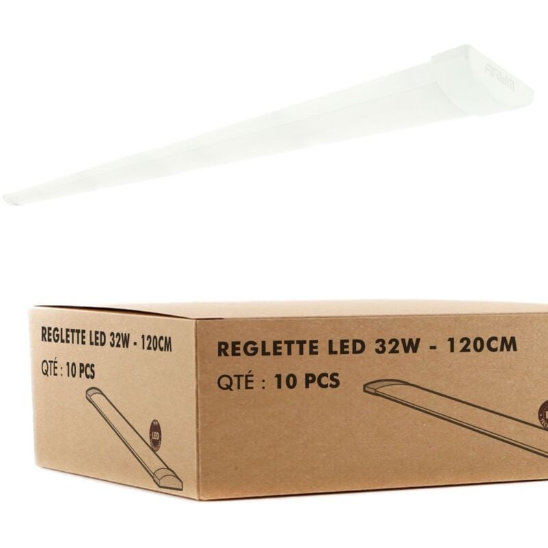Arum Lighting - 10 Reglettes led lumineuse line 120cm 32W IP40 3400Lm Température de Couleur: Blanc Froid 6000K