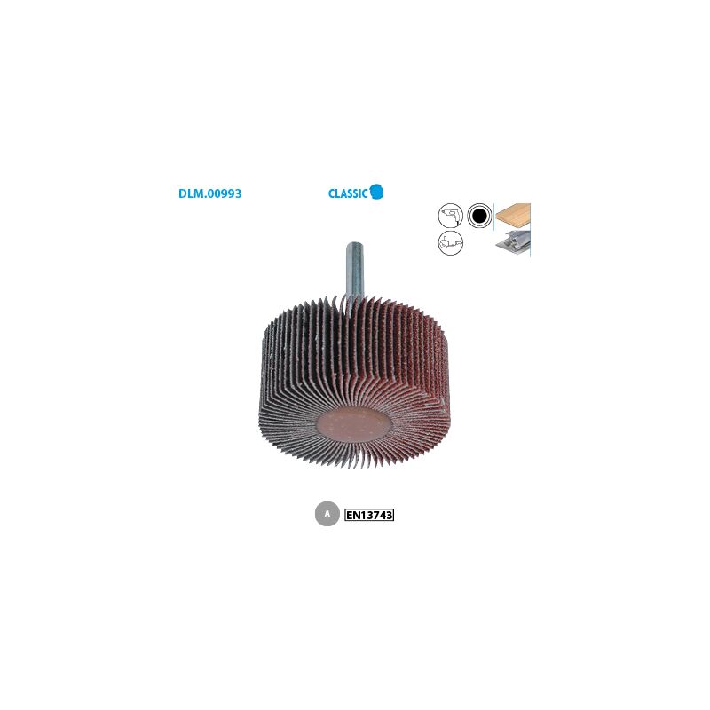 Leman - Boite de 10 roues à lamelles corindon métal Classic ø 50 ø Queue 6 Larg. 15 Grain 80