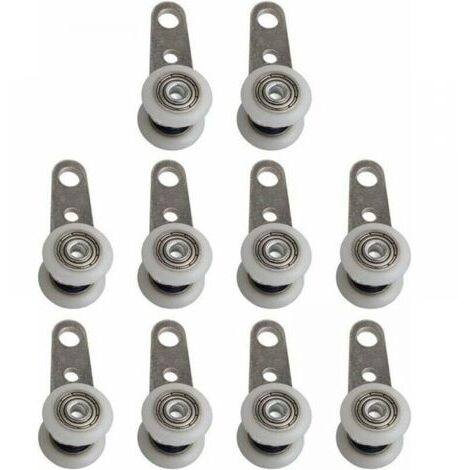 Lot De 10 Roulettes Pour Baies Vitrées Ou Portes Coulissantes - En Métal Et En Plastique - 4 X 1,9 Cm