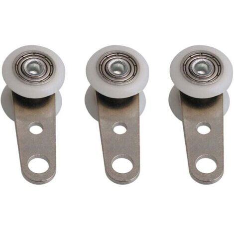 Lot de 10 roulettes pour baies vitrées ou portes coulissantes - en métal et en plastique - 4,5 x 1,9 cm