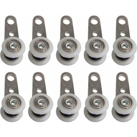 Lot De 10 Roulettes Pour Baies Vitrées Ou Portes Coulissantes - En Métal Et En Plastique - 4,5 X 1,9 Cm,DOLASO