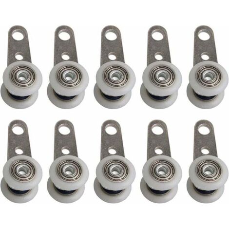 Lot De 10 Roulettes Pour Baies Vitrées Ou Portes Coulissantes - En Métal Et En Plastique - 4,5 X 1,9 Cm,LAOA