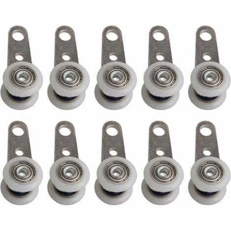 Lot De 10 Roulettes Pour Baies Vitrées Ou Portes Coulissantes - En Métal Et En Plastique - 4,5 X 1,9 Cm,LAOA
