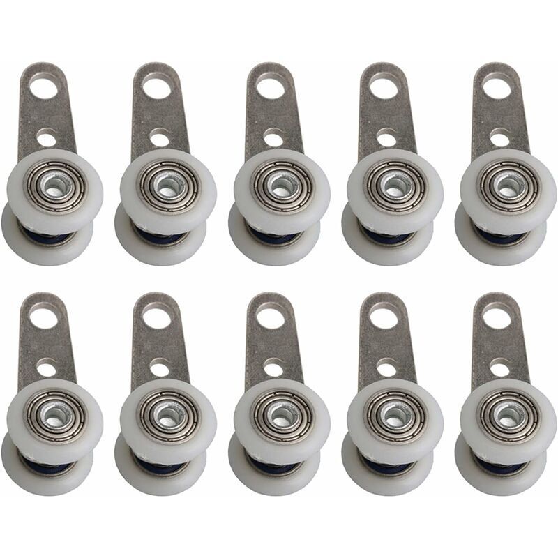 Lot De 10 Roulettes Pour Baies Vitrées Ou Portes Coulissantes - En Métal Et En Plastique - 4,5X 1,9Cm Lot De 10 Roulettes Pour Baies Vitrées Ou Portes Coulissantes - En Métal Et En Plastique - 4,5X 1,9Cm