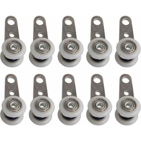 Lot De 10 Roulettes Pour Baies Vitrées Ou Portes Coulissantes - En Métal Et En Plastique - 4,5X 1,9Cm